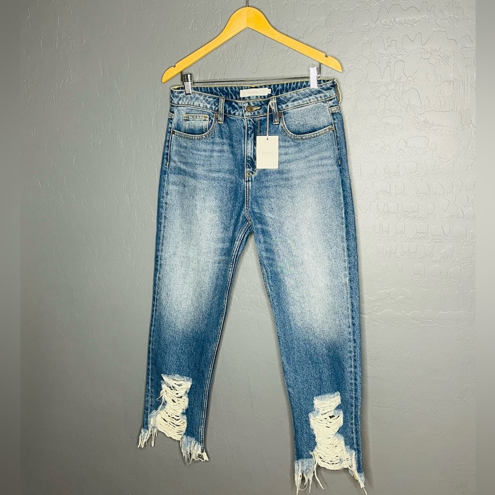 Hidden Raw Hem Denim Jean